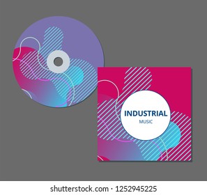 CD cover presentation design template with copy space and wave effect, editable EPS10 vector illustration.