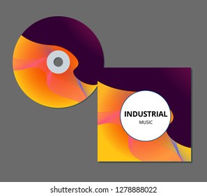 CD cover presentation design template with copy space and wave effect, editable EPS10 vector illustration.