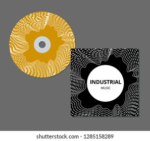 CD cover presentation design template with copy space and wave effect, editable EPS10 vector illustration.