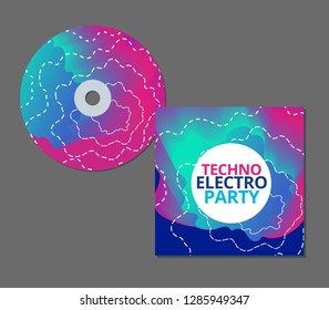CD cover presentation design template with copy space and wave effect, editable EPS10 vector illustration.