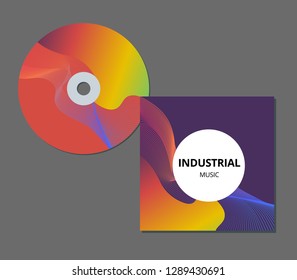 CD cover presentation design template with copy space and wave effect, editable EPS10 vector illustration.