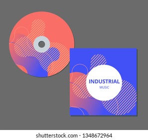 CD cover presentation design template with copy space and wave effect, editable EPS10 vector illustration.