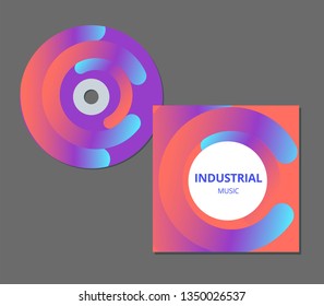 CD cover presentation design template with copy space and wave effect, editable EPS10 vector illustration.