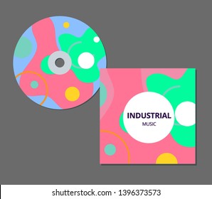 CD cover presentation design template with abstract geometric shapes, editable EPS10 vector illustration.