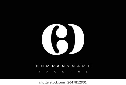 CD Creative Abstract Typography Logo Design. Elegant logo combining bold typography and creative shapes, ideal for branding and identity solutions.