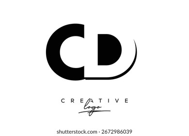 Logotipo creativo minimalista de espacio negativo de CD con monograma moderno para marca y logotipo de marca comercial con letras iniciales Diseño de logotipo para marca.