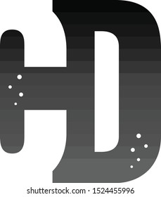 cd dark black initial alphabet letter sign vector