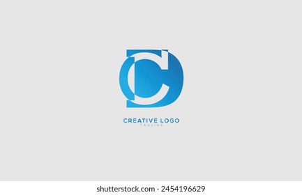 CD DC Abstract initial monogram letter alphabet logo design