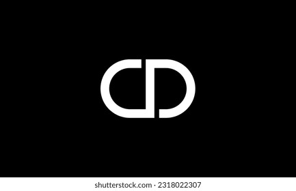 Monograma del logotipo de las letras abstractas del CD, DC