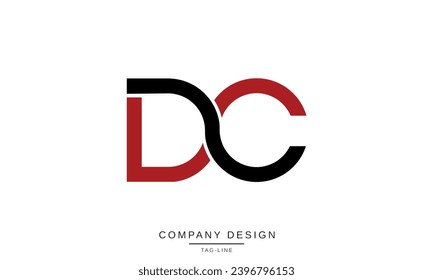 Monograma del logotipo de las letras abstractas del CD, DC