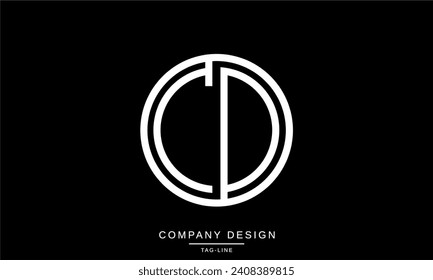 Monograma del logotipo de las letras abstractas del CD, DC