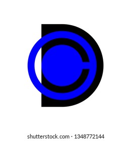 CD DC black blue logo