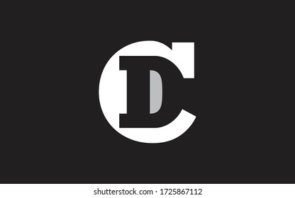 CD or DC Letter Initial Logo Design, Vector Template