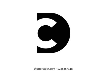 CD or DC Letter Initial Logo Design, Vector Template