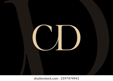 CD or DC letter logo icon design. Classic style luxury initials monogram.