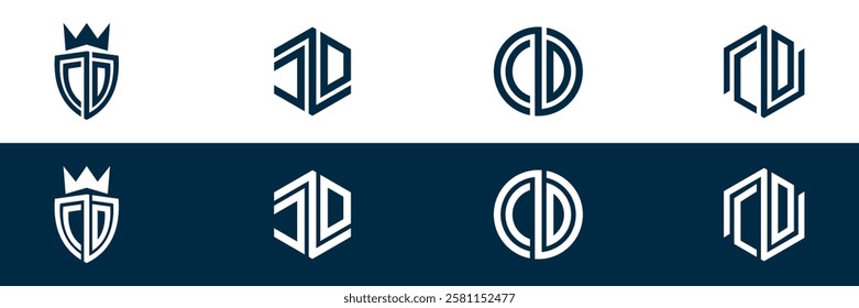 CD DC letter logo set design