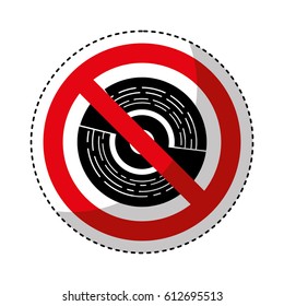 cd with denied sign
