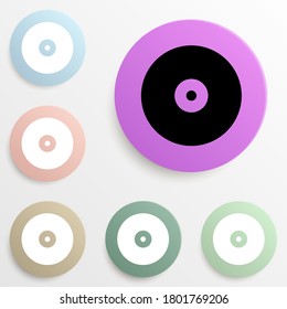Conjunto de colores de la insignia de disco de CD. Glifo simple, vector plano de iconos web para ui y ux, sitio web o aplicación móvil