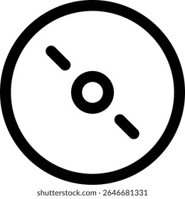 CD Disc Black Line Minimal Illustration