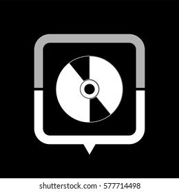 CD disc  - black vector icon