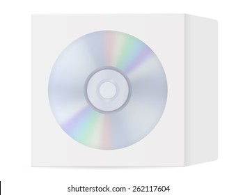CD disc and envelope. Vector Illustration isolated on white background.