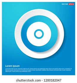 Cd disc icon Abstract Blue Web Sticker Button - Free vector icon