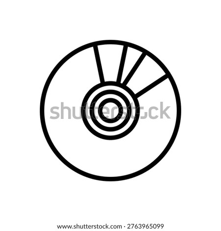 CD disc icon, Line Vector graphics