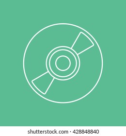CD Disc Icon On Green Background