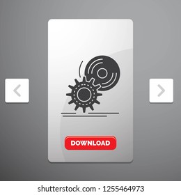 cd, disc, install, software, dvd Glyph Icon in Carousal Pagination Slider Design & Red Download Button