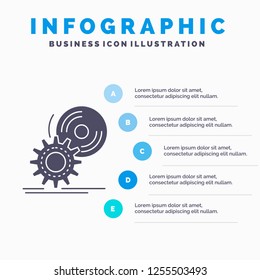 cd, disc, install, software, dvd Infographics Template for Website and Presentation. GLyph Gray icon with Blue infographic style vector illustration.
