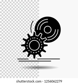 cd, disc, install, software, dvd Glyph Icon on Transparent Background. Black Icon