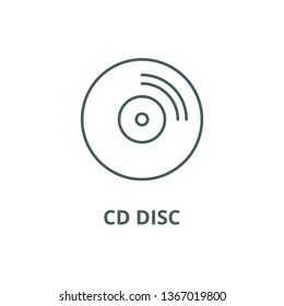 Cd disc line icon, vector. Cd disc outline sign, concept symbol, flat illustration