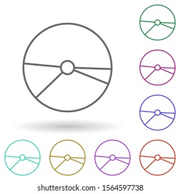 Cd disc multi color icon. Simple thin line, outline vector of media, press icons for ui and ux, website or mobile application