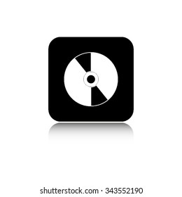 CD disc - vector icon  with shadow