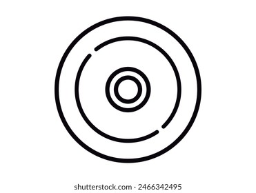 CD disk black icon on white background.