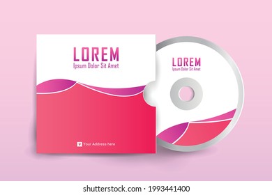 CD disk and Box label design. cd and DVD disc label design template, cd case isolated, vector realistic isolated disk, cd box and disc mockup. Vector illustration