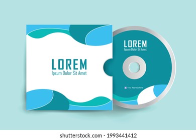 CD disk and Box label design. cd and DVD disc label design template, cd case isolated, vector realistic isolated disk, cd box and disc mockup. Vector illustration