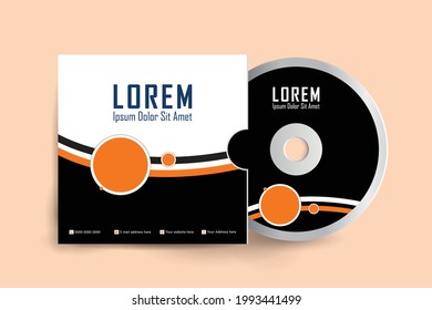 CD disk and Box label design. cd and DVD disc label design template, cd case isolated, vector realistic isolated disk, cd box and disc mockup. Vector illustration