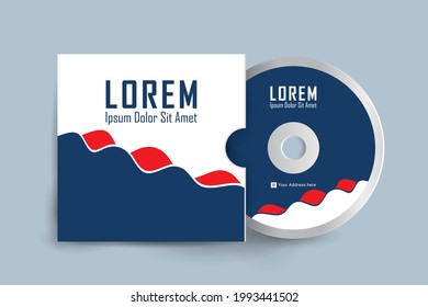 CD disk and Box label design. cd and DVD disc label design template, cd case isolated, vector realistic isolated disk, cd box and disc mockup. Vector illustration