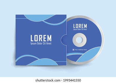 CD disk and Box label design. cd and DVD disc label design template, cd case isolated, vector realistic isolated disk, cd box and disc mockup. Vector illustration