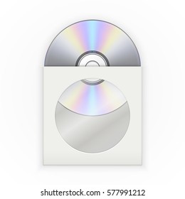 CD disk in the envelope. Vector illustration