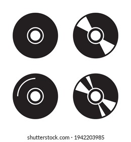 cd disk icon. black sign