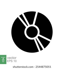 CD-Diskettensymbol. CD, Computer-Software, digitale Kreisdaten, Technologiekonzept. Einfacher flacher Stil. Vektorgrafik einzeln auf weißem Hintergrund. EPS 10.