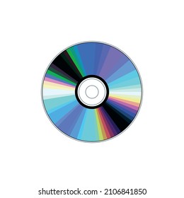 CD disk icon. Compact Disc image. DVD disc for recording information. Isolated vector illustration on white background.