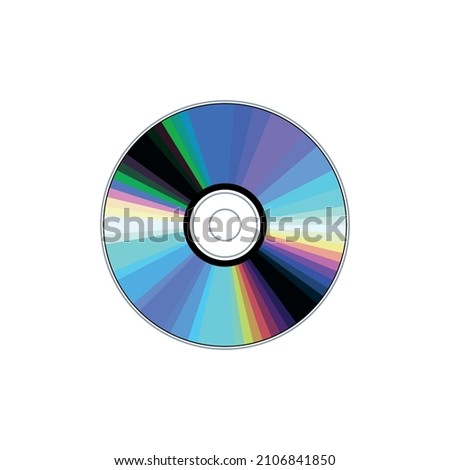 CD disk icon. Compact Disc image. DVD disc for recording information. Isolated vector illustration on white background.