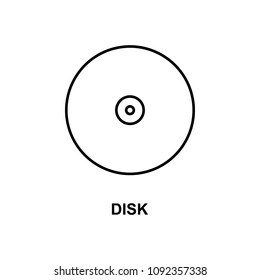 cd disk icon. Element of simple web icon with name for mobile concept and web apps. Thin line cd disk icon can be used for web and mobile on white background