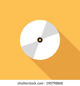 CD Disk icon. Flat design style modern vector illustration. Isolated on stylish color background. Flat long shadow icon. Elements in flat design.