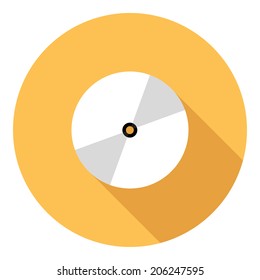 CD Disk icon. Flat design style modern vector illustration. Isolated on stylish color background. Flat long shadow icon. Elements in flat design.