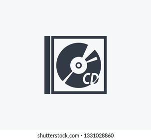 Cd disk icon isolated on clean background. Cd disk icon concept drawing icon in modern style. Vector illustration for your web mobile logo app UI design.
