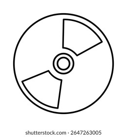 Ícone de disco de CD, gráficos de vetor de linha